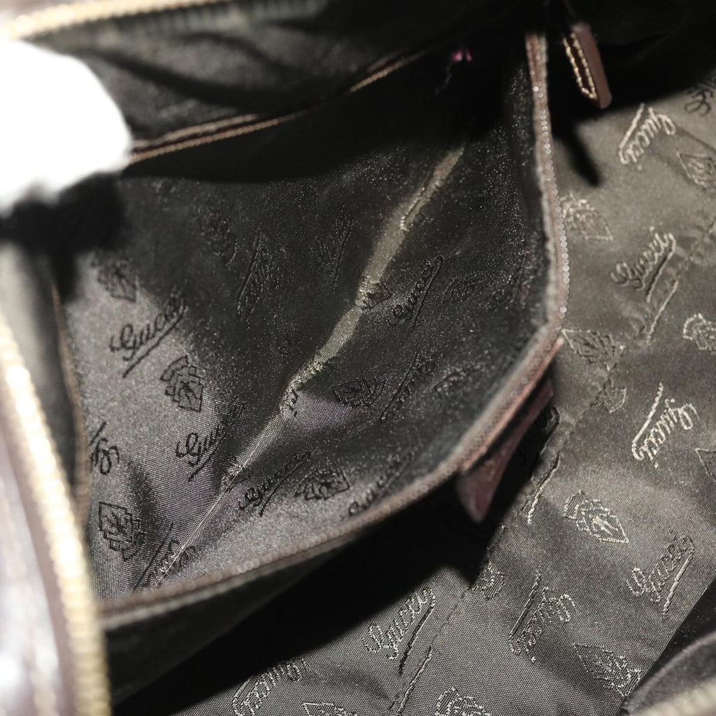 GUCCI GG Crystal Hand Bag Leather Beige 181487 49793