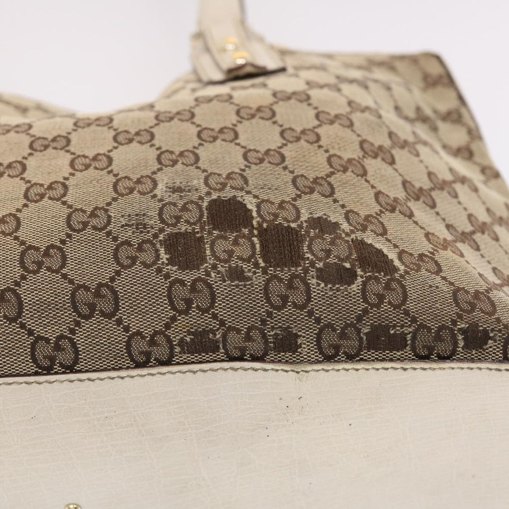 GUCCI GG Canvas Sherry Line Shoulder Bag Beige White 137385 49887