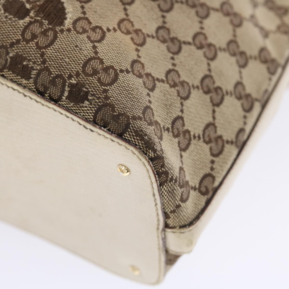 GUCCI GG Canvas Sherry Line Shoulder Bag Beige White 137385 49887