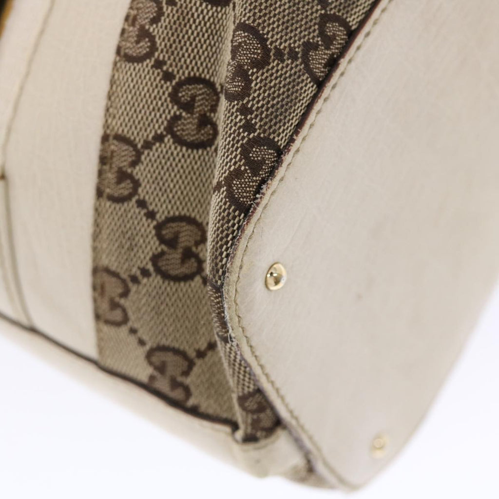 GUCCI GG Canvas Sherry Line Shoulder Bag Beige White 137385 49887