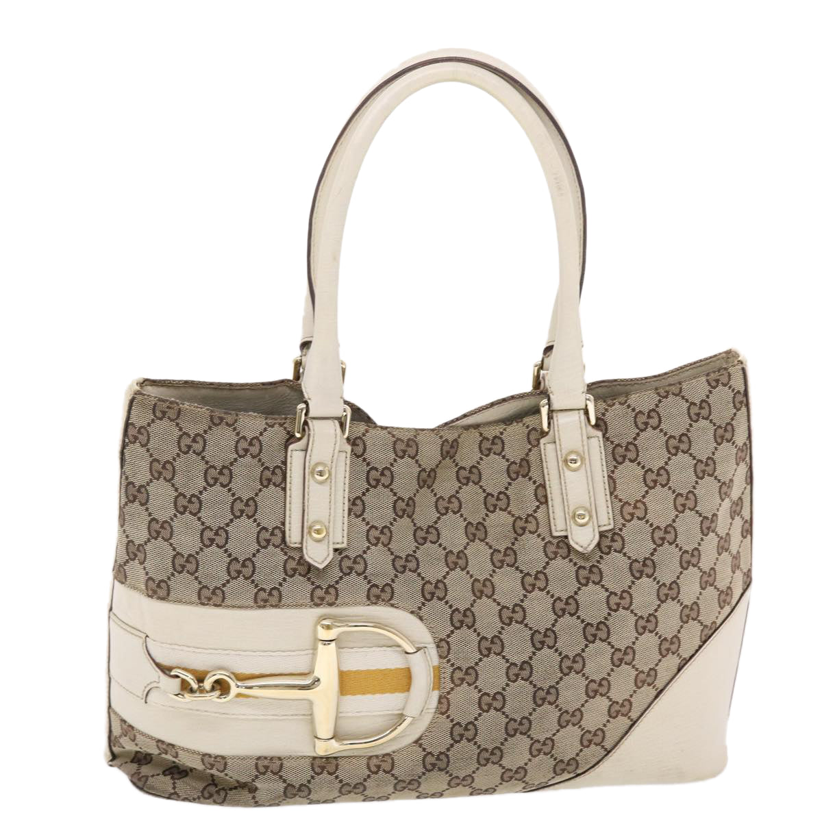 GUCCI GG Canvas Sherry Line Shoulder Bag Beige White 137385 49887