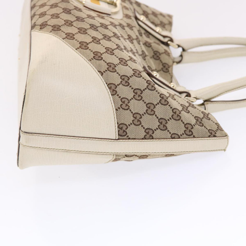 GUCCI GG Canvas Sherry Line Shoulder Bag Beige White