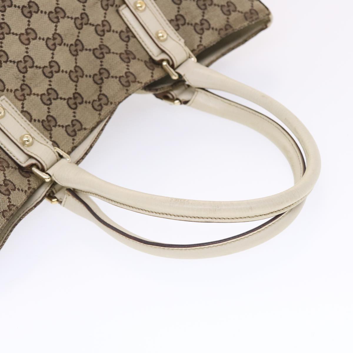 GUCCI GG Canvas Sherry Line Shoulder Bag Beige White 137385 49887