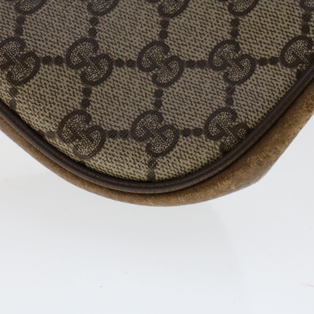 GUCCI GG Canvas Web Sherry Line Shoulder Bag PVC Leather Beige Red 49894