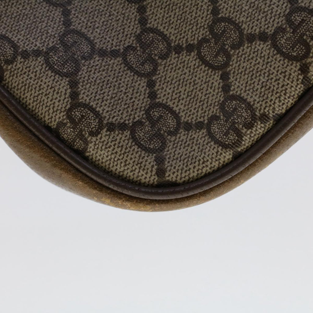 GUCCI GG Canvas Web Sherry Line Shoulder Bag PVC Leather Beige Red 49894