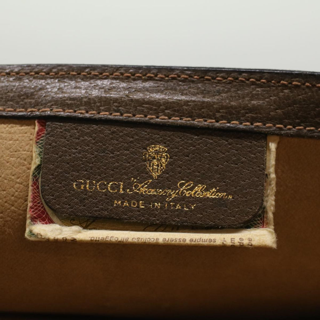 GUCCI GG Canvas Web Sherry Line Clutch Bag PVC Leather Beige Red 49998