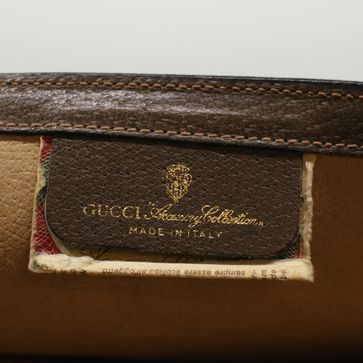 GUCCI GG Canvas Web Sherry Line Clutch Bag PVC Leather Beige Red 49998