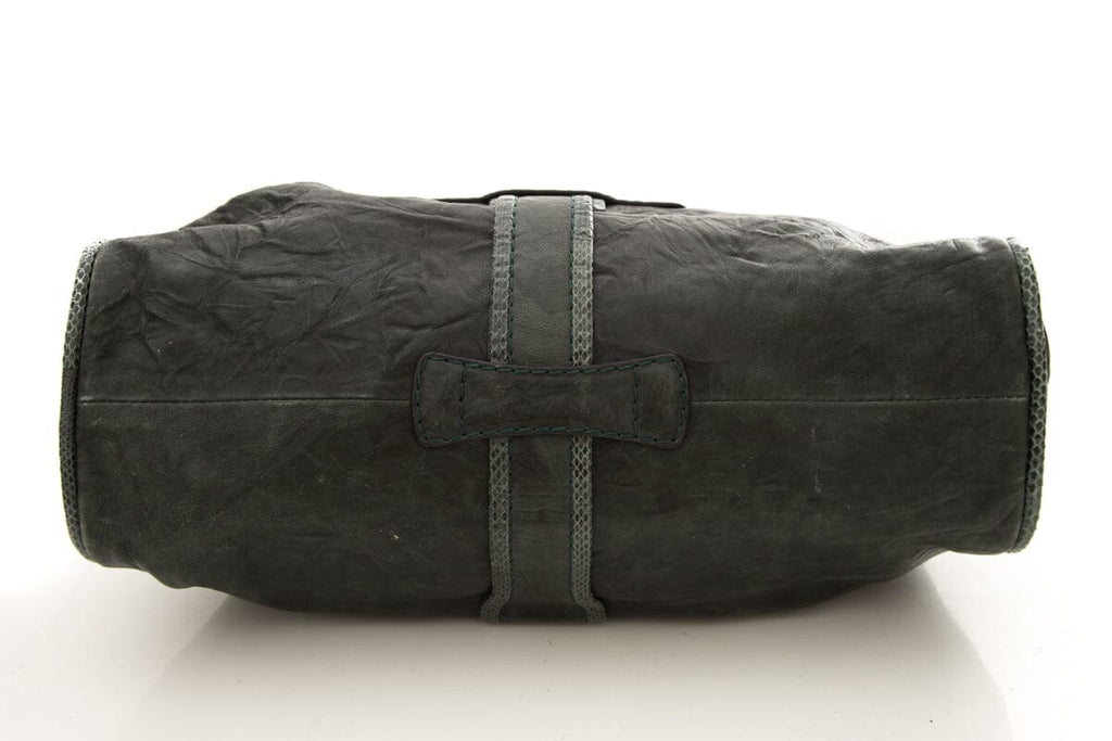 Jimmy Choo Green Watersnake Leather Shoulder Bag