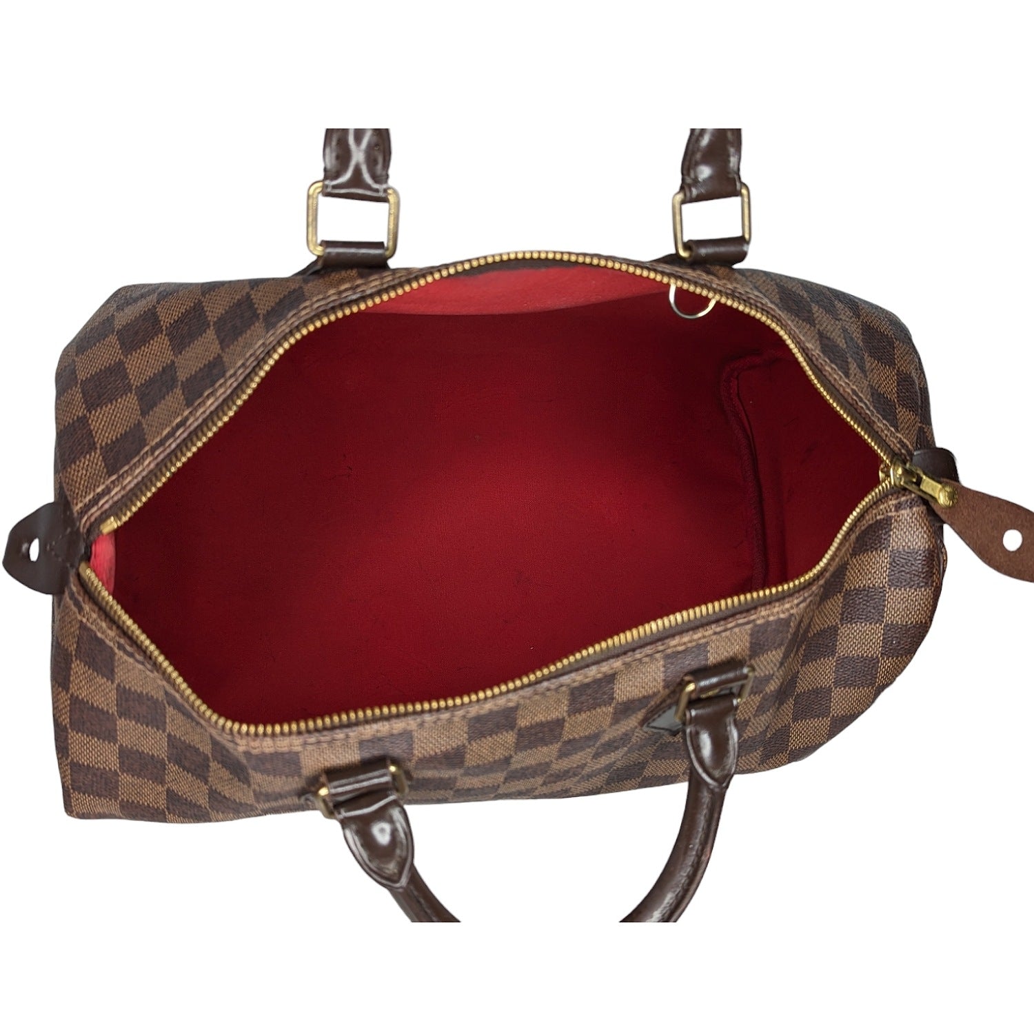 Louis Vuitton Damier Ebene Canvas Speedy 35 Satchel