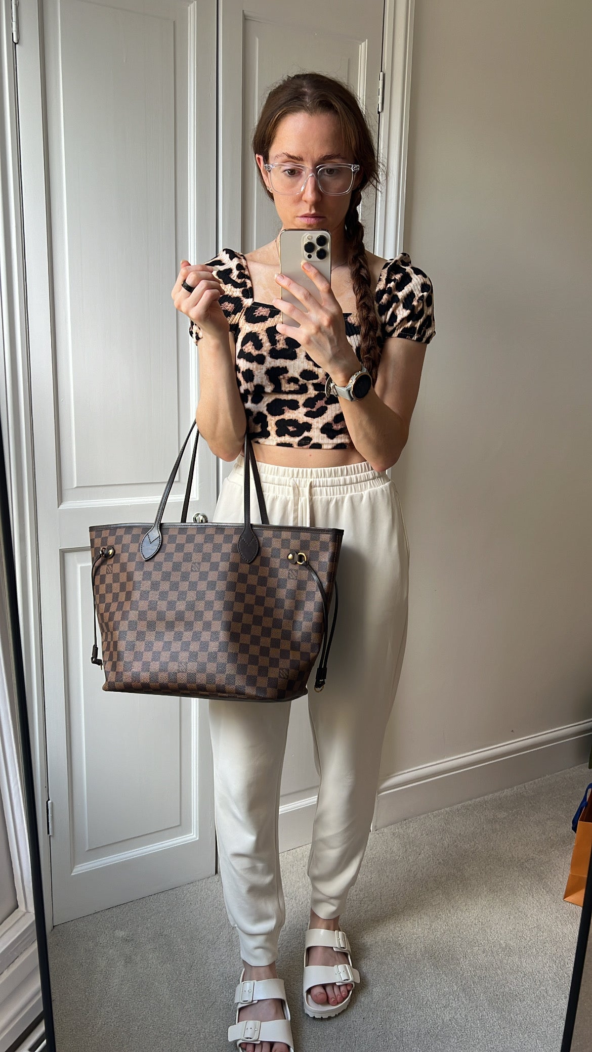 Louis Vuitton Neverfull MM Damier Ebene Rose Ballerine (RRP £1410)