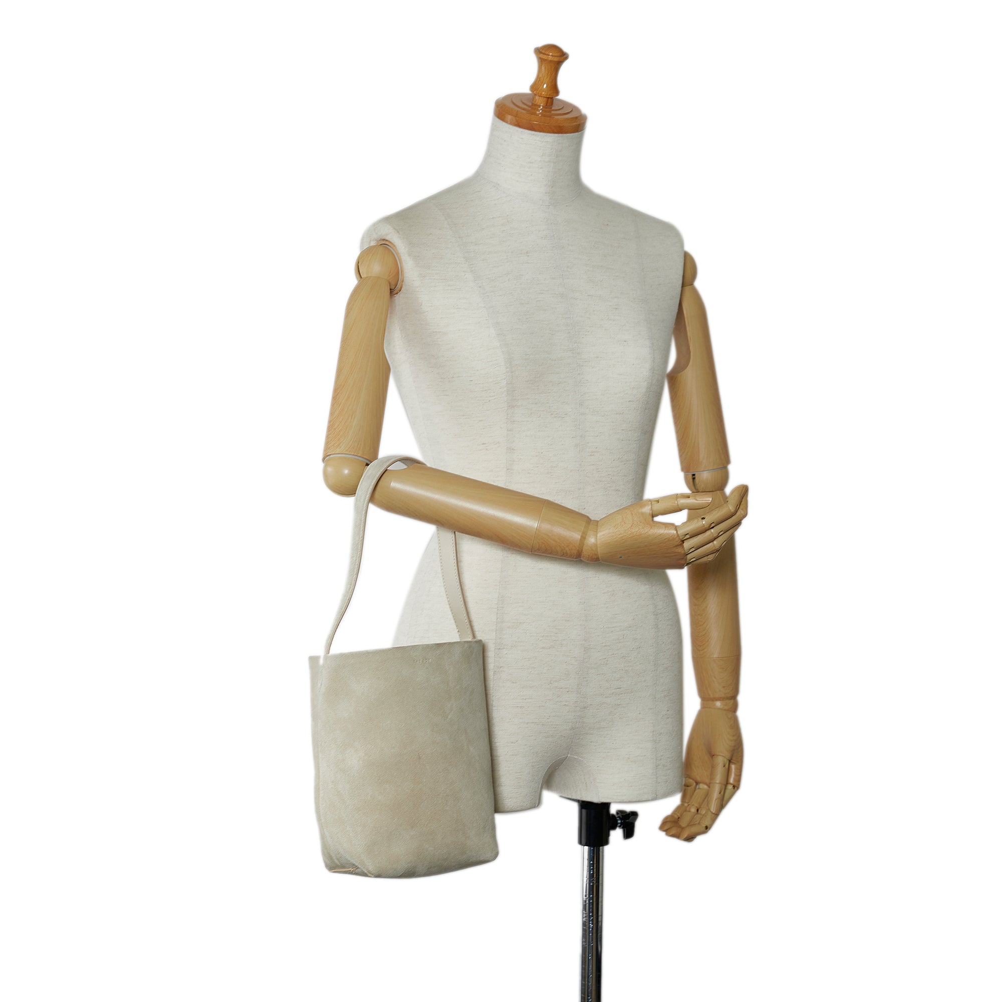 Beige The Row Small N/S Park Suede Tote