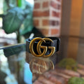 GUCCI Brown GG Marmont Wide Belt