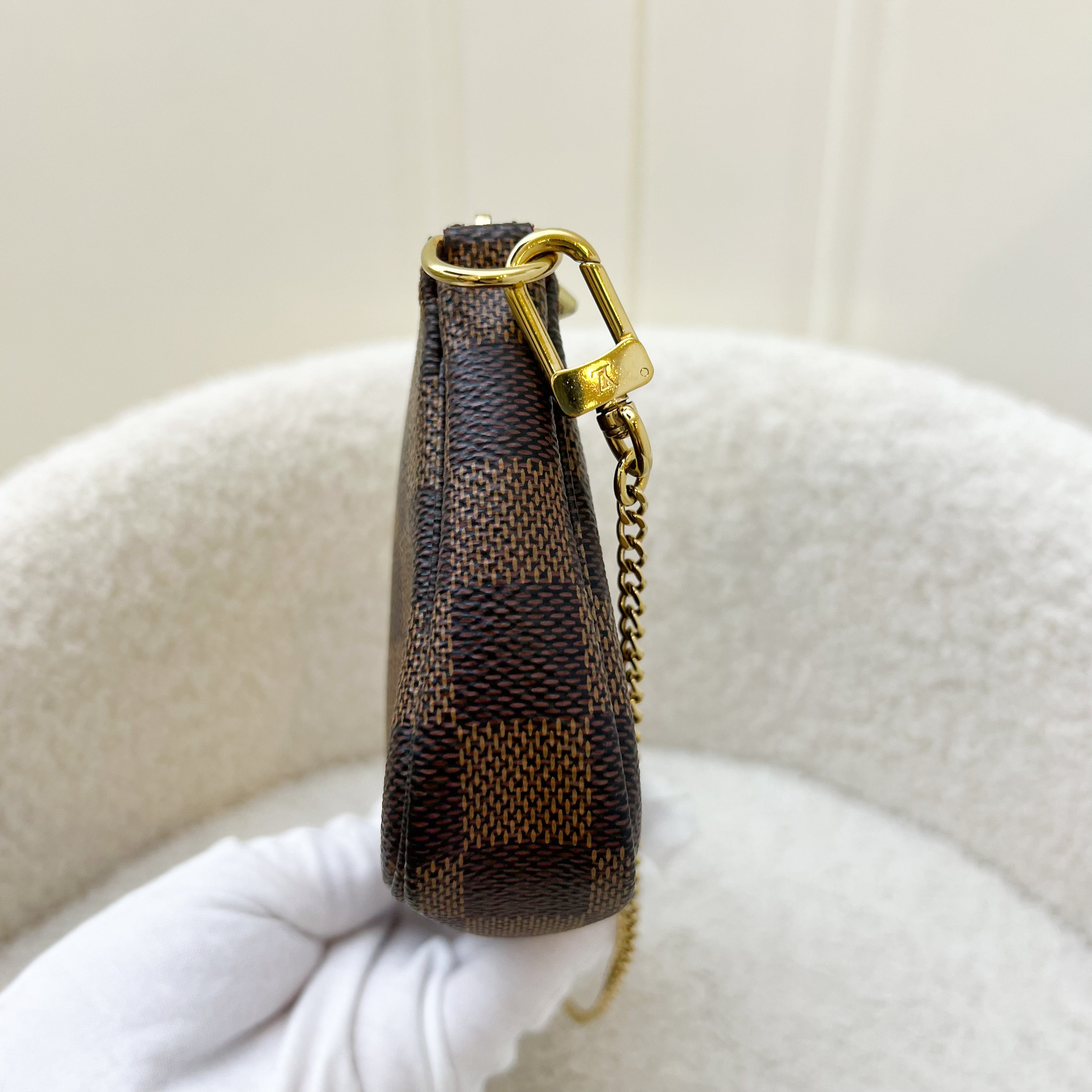 LV Mini Pochette Accessoires in Damier Ebene Canvas GHW
