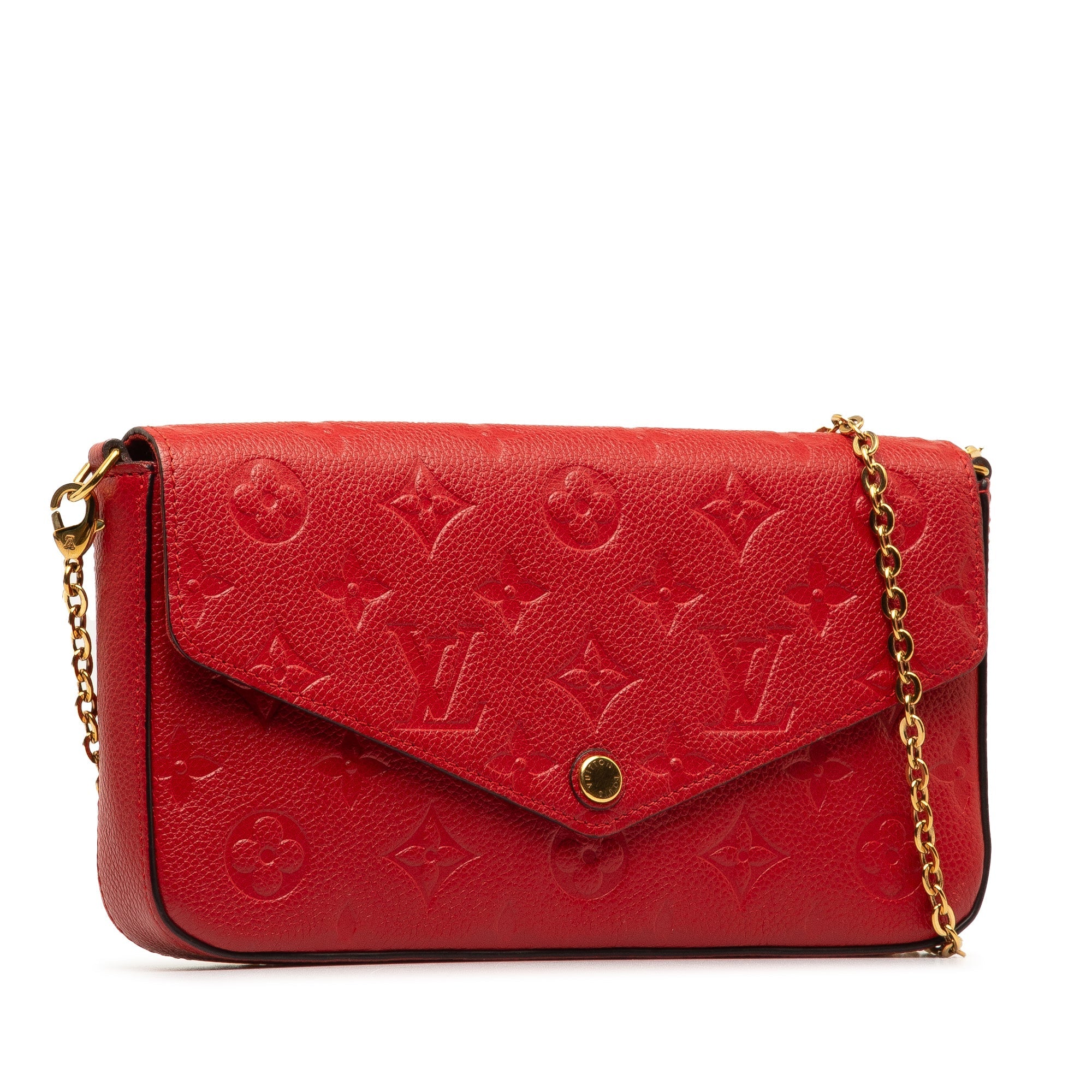 Red Louis Vuitton Monogram Empreinte Pochette Felicie Crossbody Bag