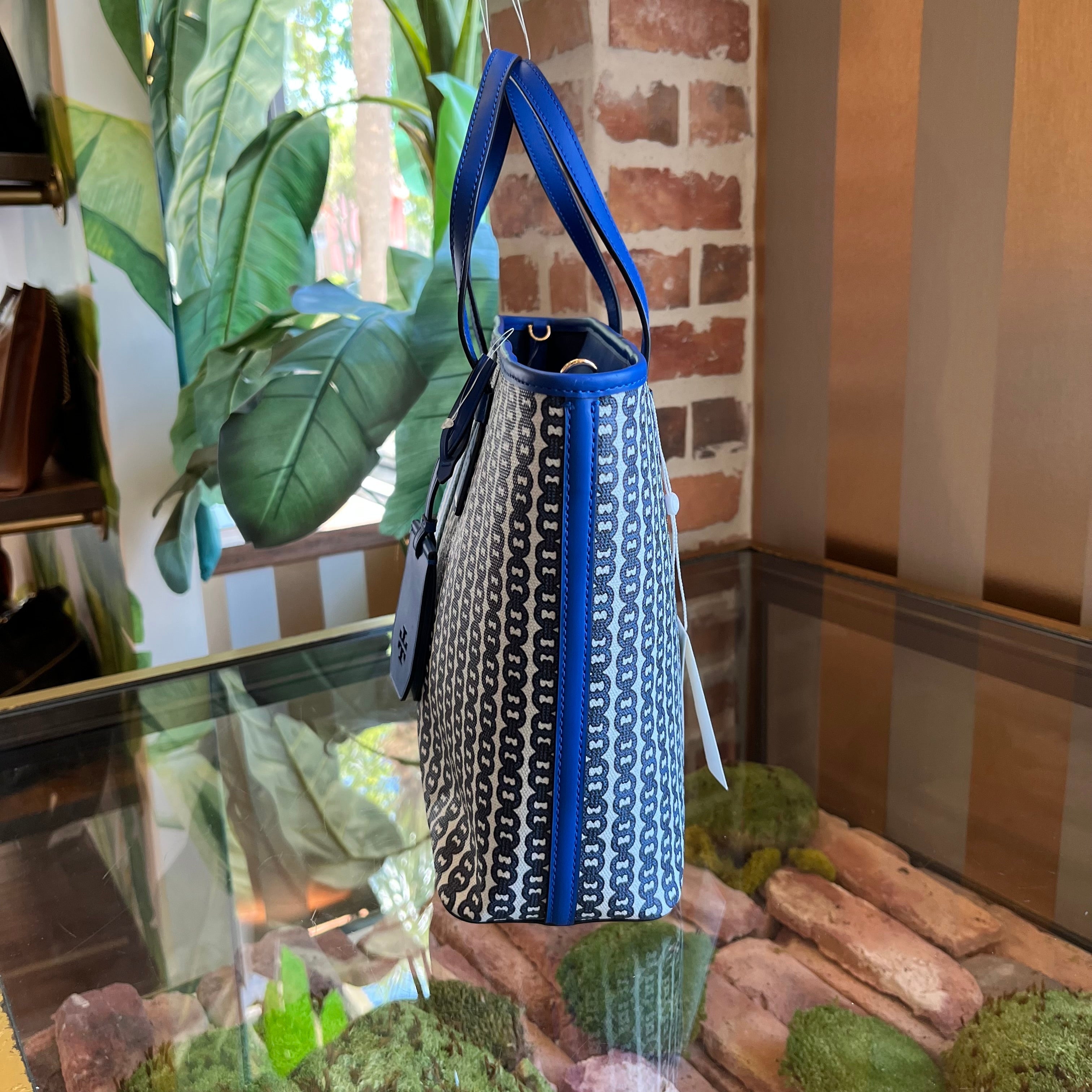 TORY BURCH Gemini Link Small Bondi Blue Tote