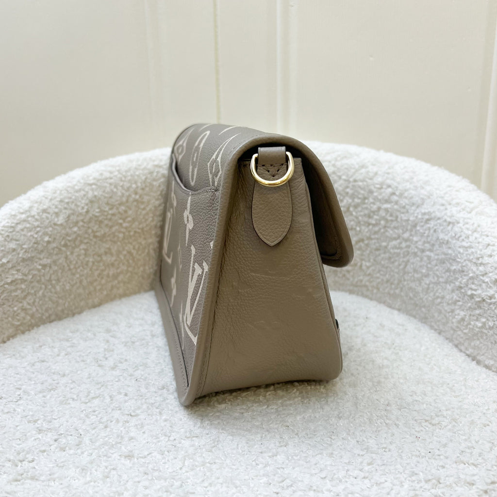 LV Diane PM in Tourterelle (Grey) / Creme Giant Monogram Empreinte Leather and GHW