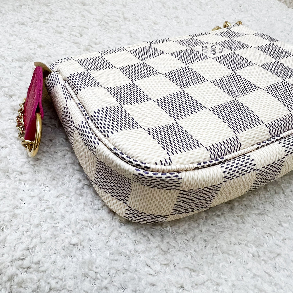 LV Mini Pochette Accessoires in Christmas 2021 Animation in Damier Azur Canvas GHW