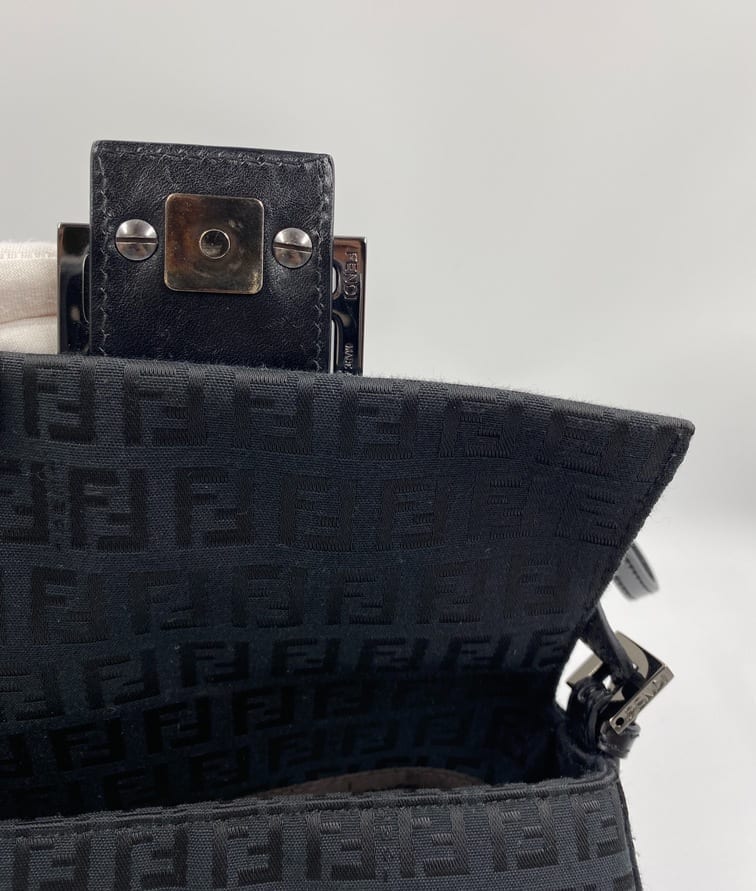 Fendi Zucca Baguette Bag - Black