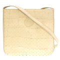 FENDI Shoulder Bag Embossed leather Ivory Women Used