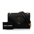Yves Saint Laurent Monogram Envelope Black Calfskin
