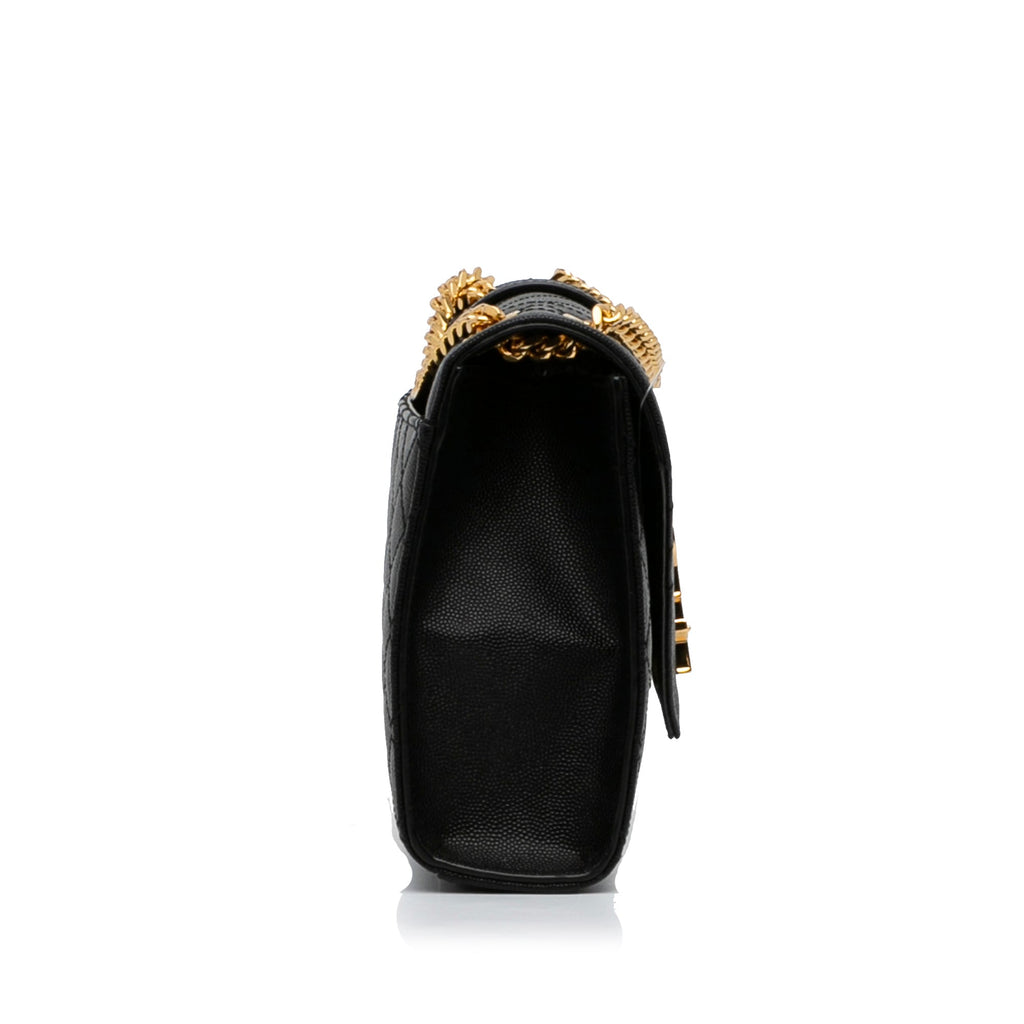 Yves Saint Laurent Monogram Envelope Black Calfskin