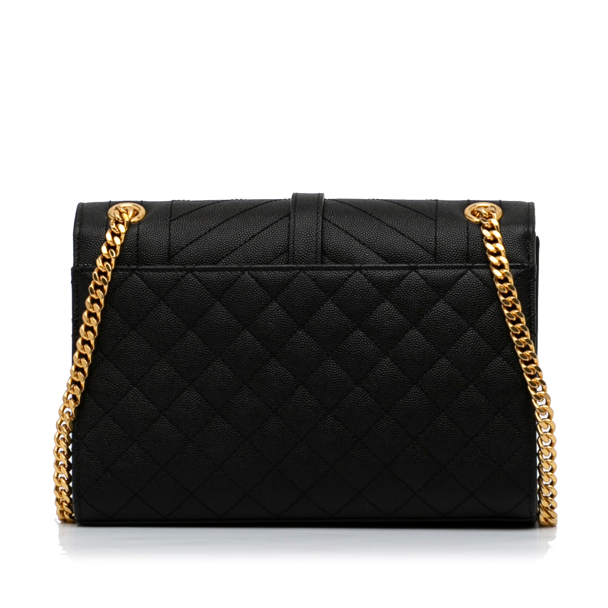 Yves Saint Laurent Monogram Envelope Black Calfskin