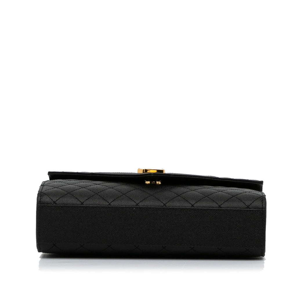 Yves Saint Laurent Monogram Envelope Black Calfskin