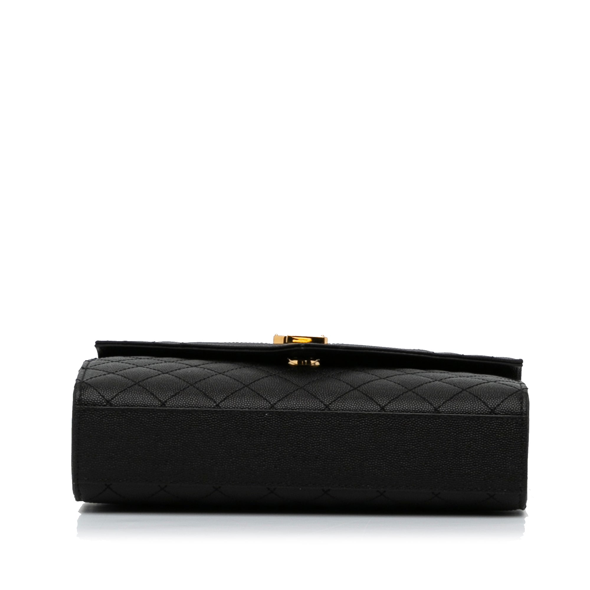 Yves Saint Laurent Monogram Envelope Black Calfskin