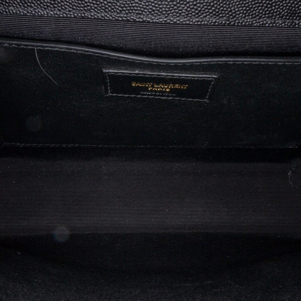 Yves Saint Laurent Monogram Envelope Black Calfskin