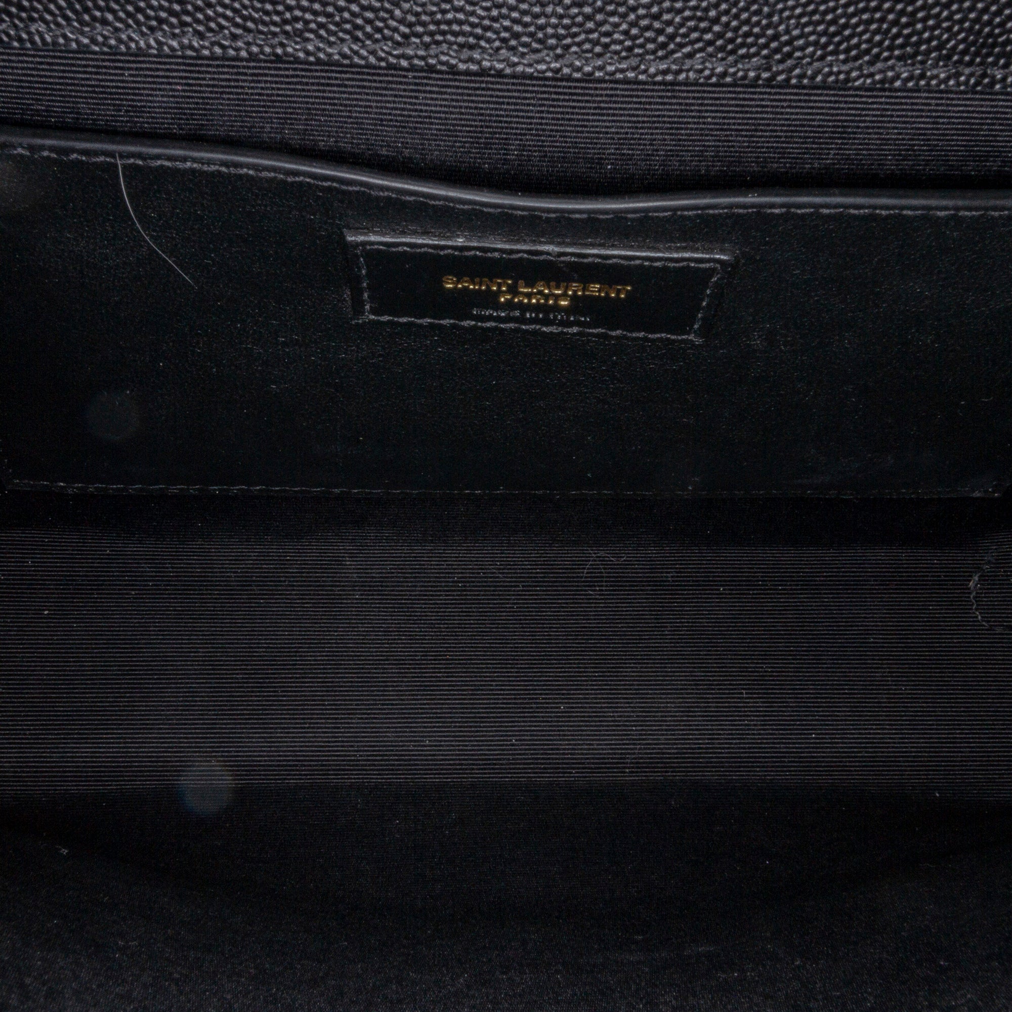 Yves Saint Laurent Monogram Envelope Black Calfskin