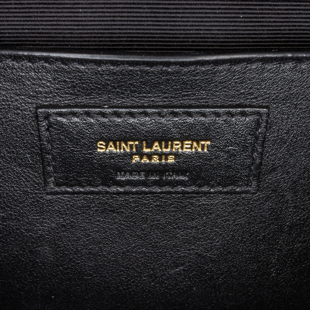 Yves Saint Laurent Monogram Envelope Black Calfskin