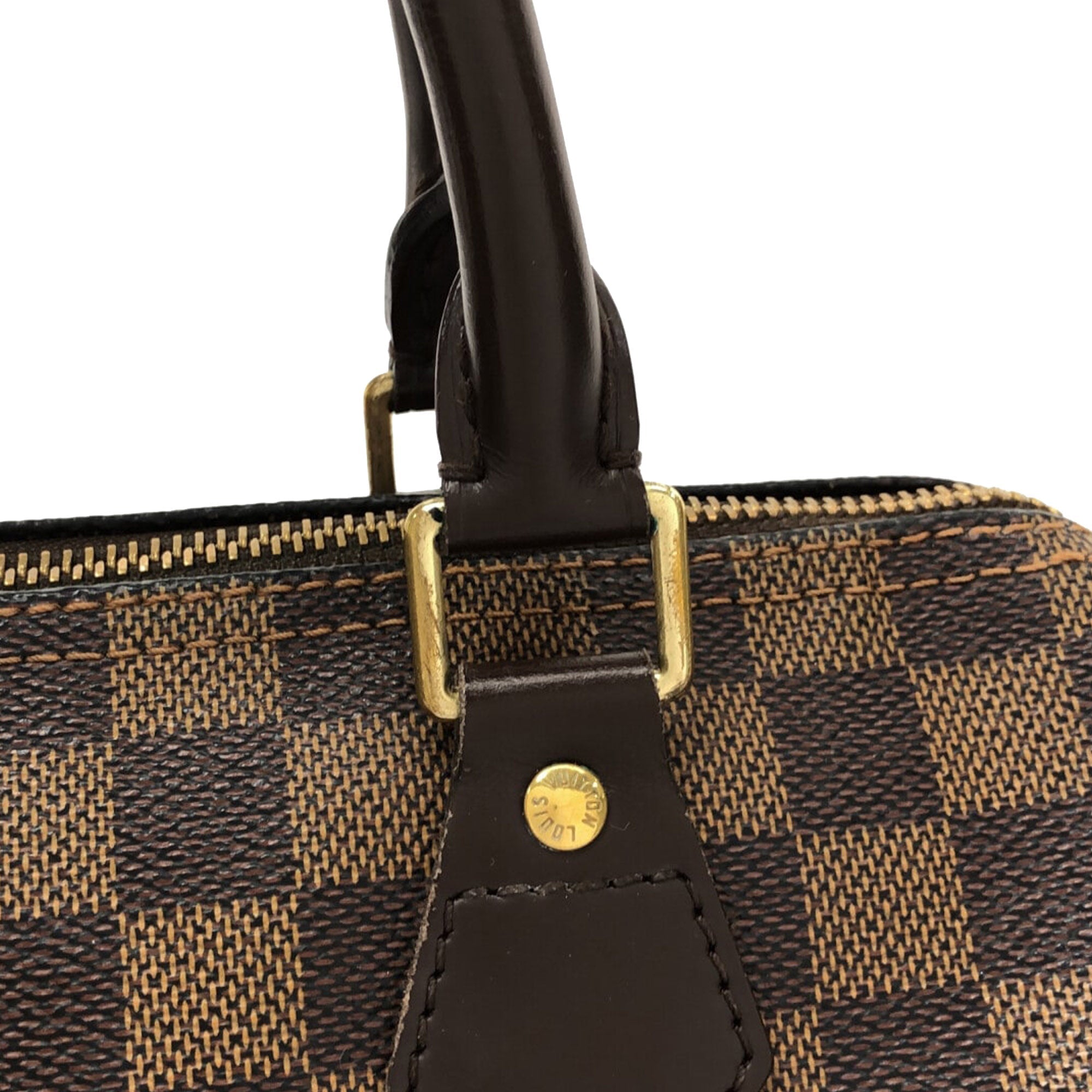Brown Louis Vuitton Damier Ebene Speedy 25 Boston Bag