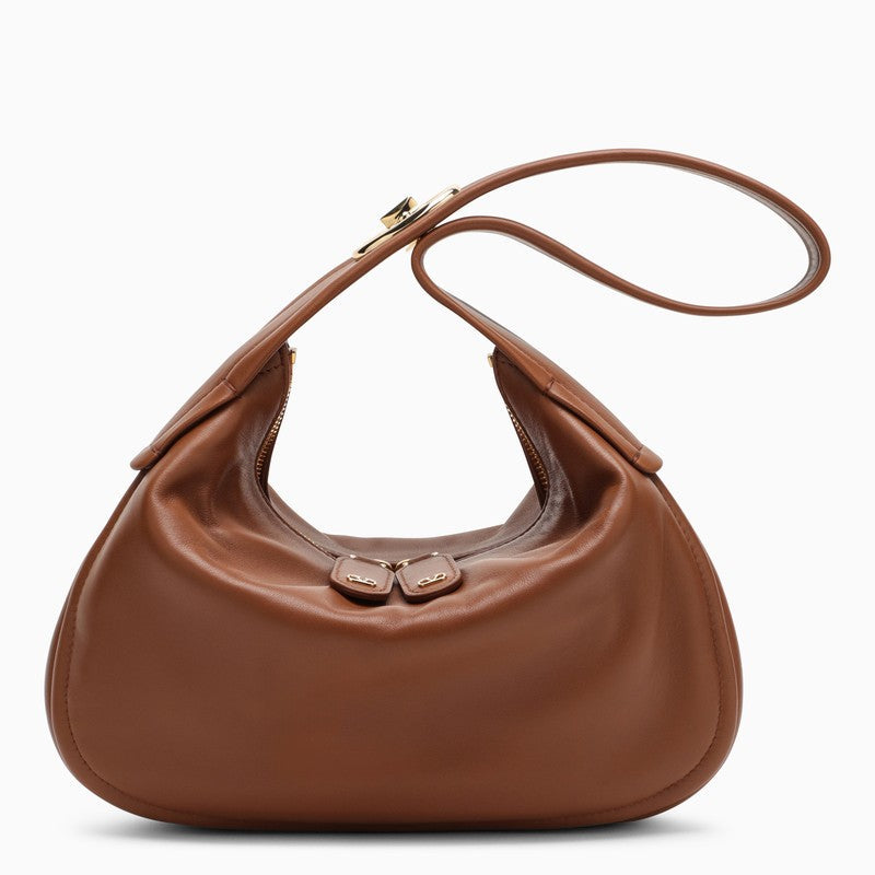 Valentino Garavani Small Go-Hobo Bag In Tobacco Leather Women
