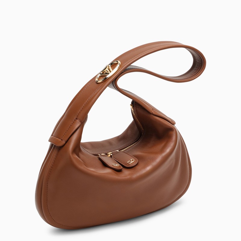 Valentino Garavani Small Go-Hobo Bag In Tobacco Leather Women