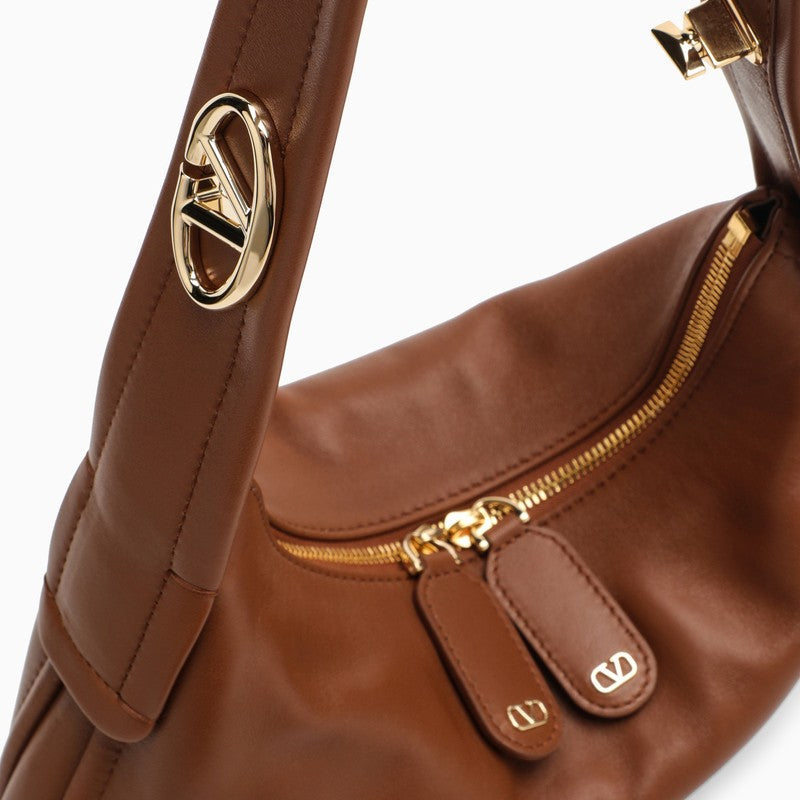 Valentino Garavani Small Go-Hobo Bag In Tobacco Leather Women