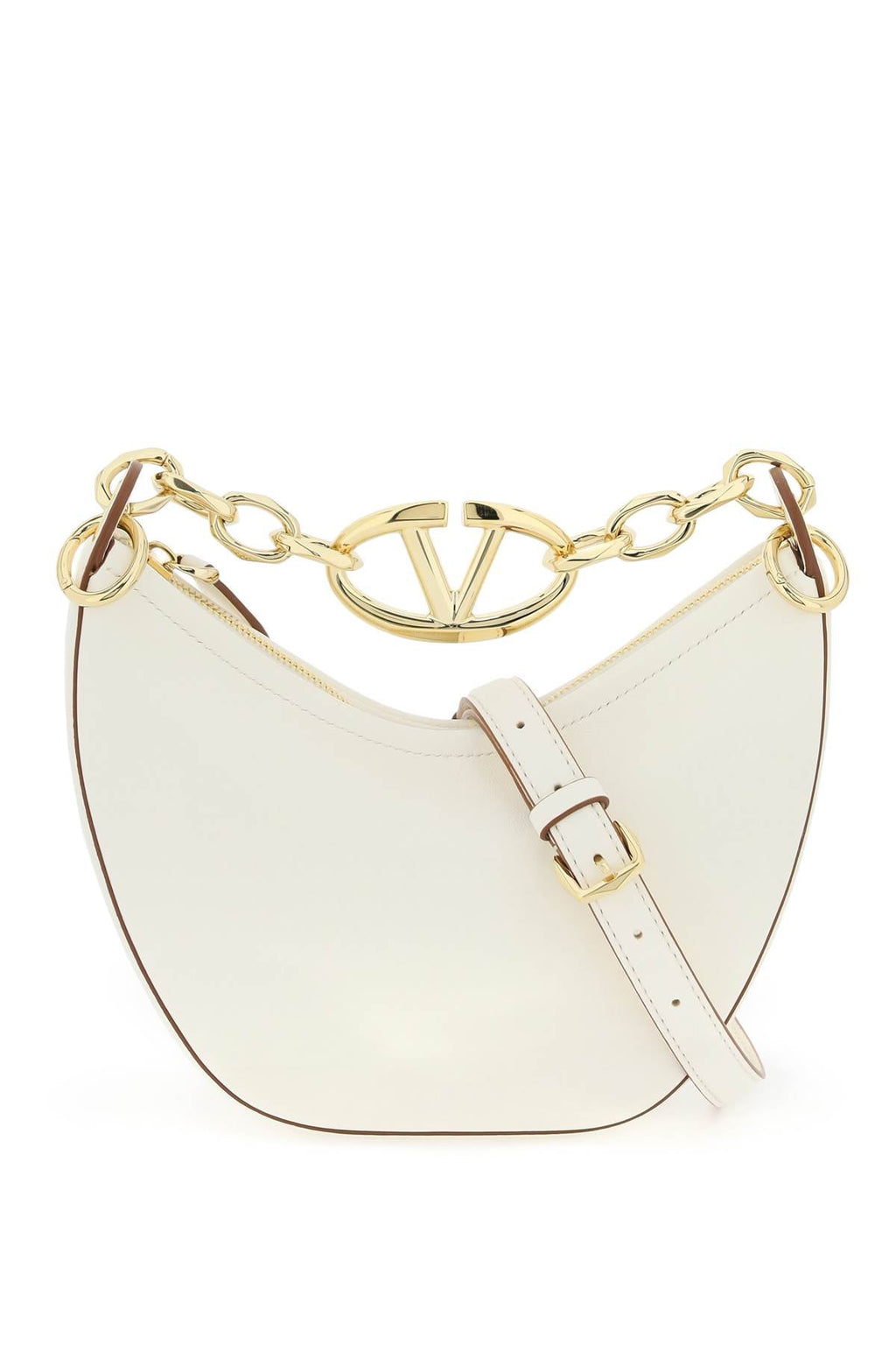Valentino Garavani Mini Vlogo Moon Bag In Nappa Leather With Chain Women