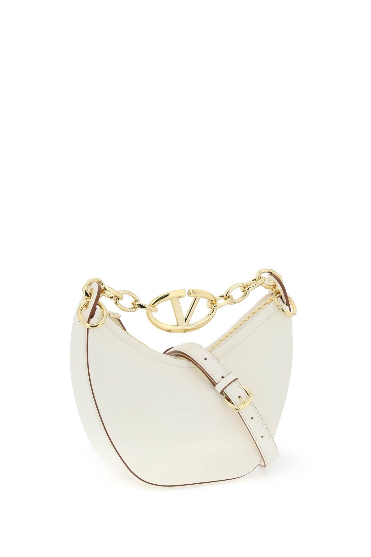 Valentino Garavani Mini Vlogo Moon Bag In Nappa Leather With Chain Women