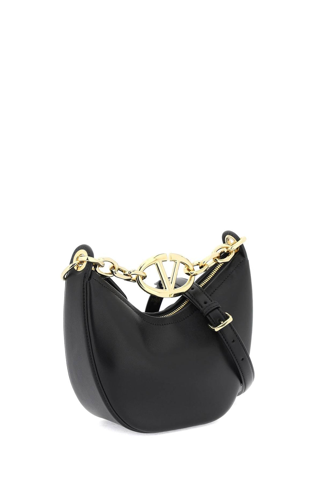 Valentino Garavani Mini Vlogo Moon Bag In Nappa Leather With Chain Women