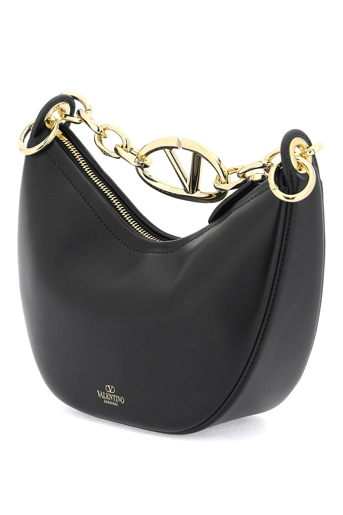 Valentino Garavani Mini Vlogo Moon Bag In Nappa Leather With Chain Women