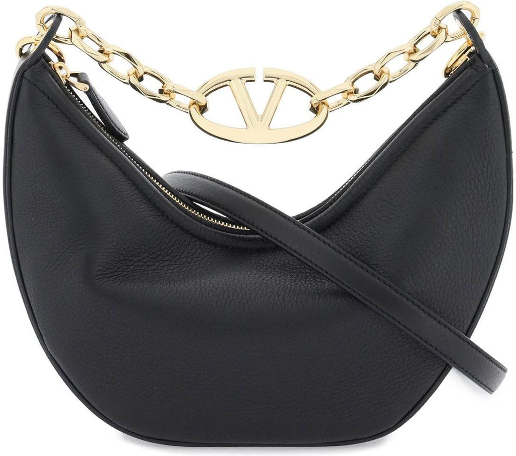V LOGO GATE LEATHER TOP HANDLE BAG
