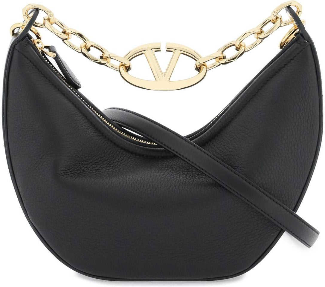V LOGO GATE LEATHER TOP HANDLE BAG