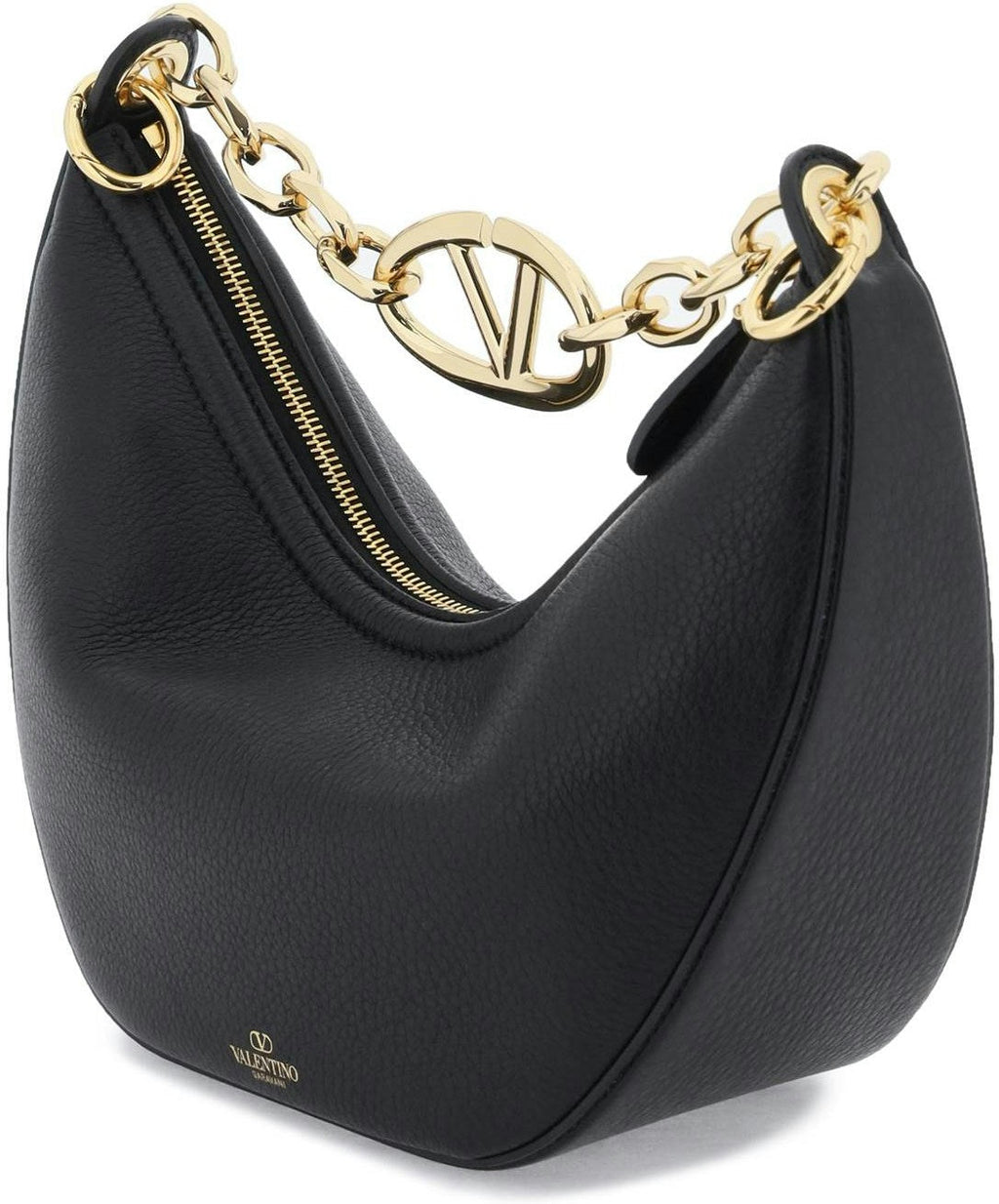 V LOGO GATE LEATHER TOP HANDLE BAG