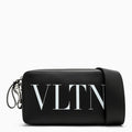 Valentino Garavani Black Leather Shoulder Bag With Logo Men