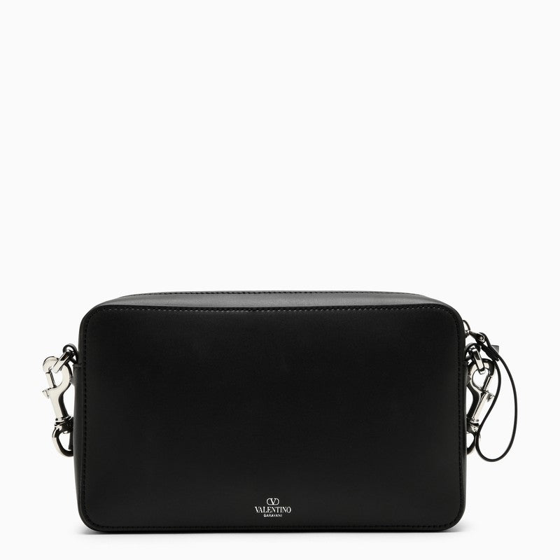Valentino Garavani Black Leather Shoulder Bag With Logo Men