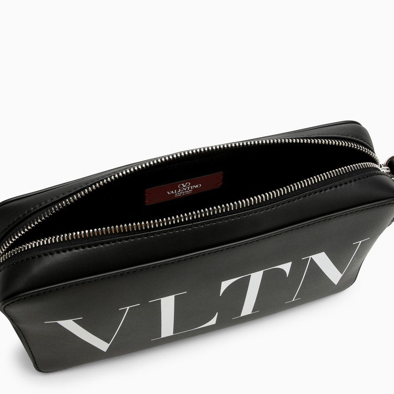 Valentino Garavani Black Leather Shoulder Bag With Logo Men