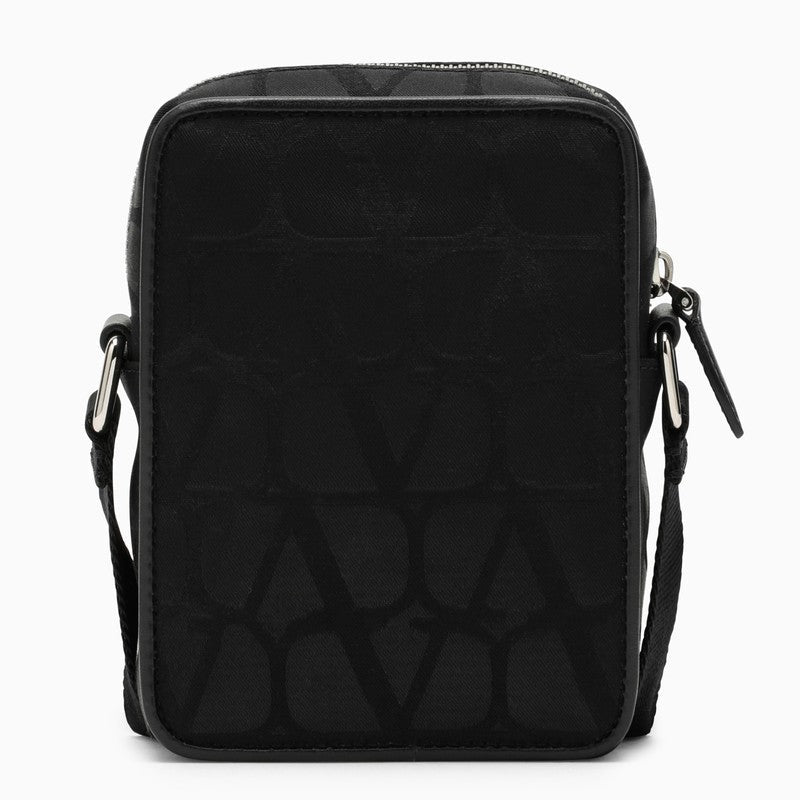 Valentino Garavani Small Black Iconographe Nylon Shoulder Bag Men
