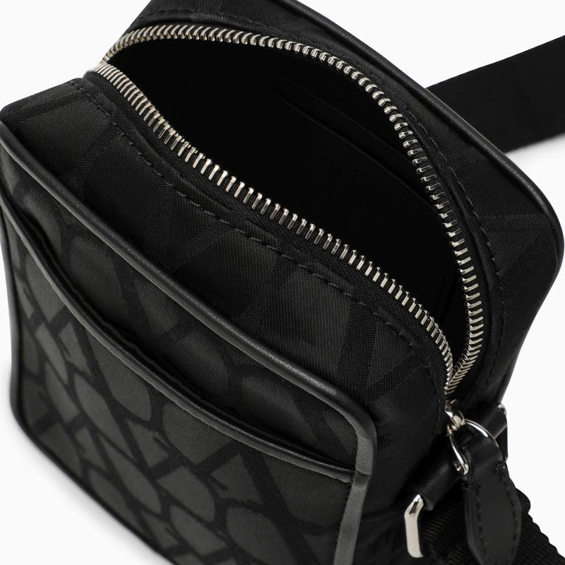 Valentino Garavani Small Black Iconographe Nylon Shoulder Bag Men
