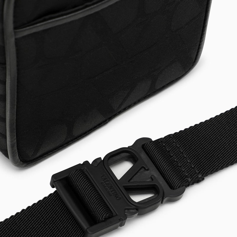 Valentino Garavani Small Black Iconographe Nylon Shoulder Bag Men