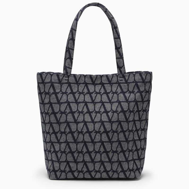 Valentino Garavani Denim Blue Toile Iconographe Shopping Bag Men