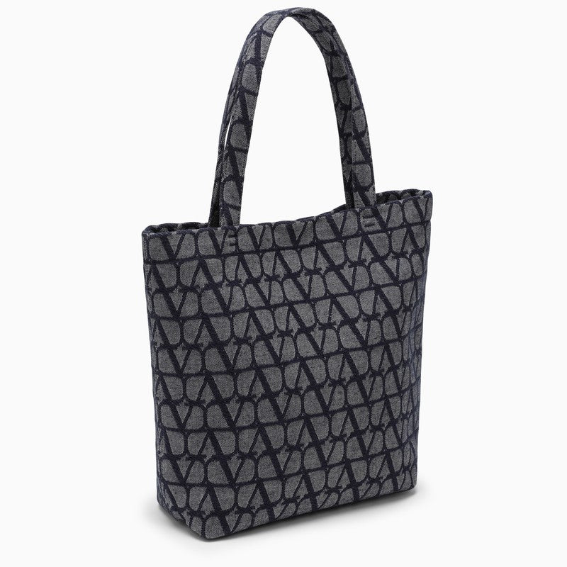 Valentino Garavani Denim Blue Toile Iconographe Shopping Bag Men